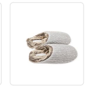 PJ Salvage Grey Cable faux fur lined Slippers